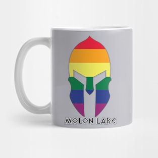 Rainbow Spartan Helmet Mug